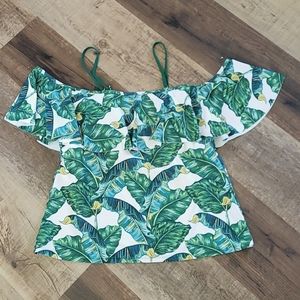 Exotic Leaf Pattern Swim Top